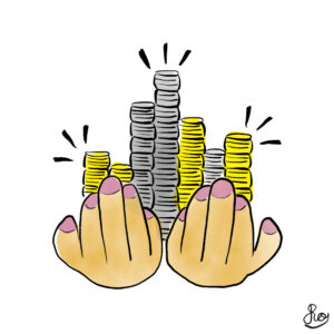 Ninke van der Leck miljoenenbedrijf - cartoon